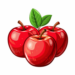 red apple isolated on white background