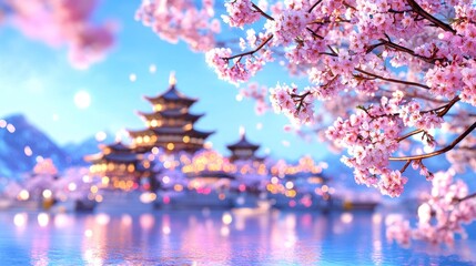Tibetan Gothic Night: Religious Buildings, Cherry Blossoms & Temple Views at the Temple of Heaven