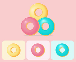  Colorful Donut Illustration- Vector Donut Icon