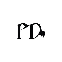PD monogram logo design letter text name symbol monochrome logotype alphabet character simple logo