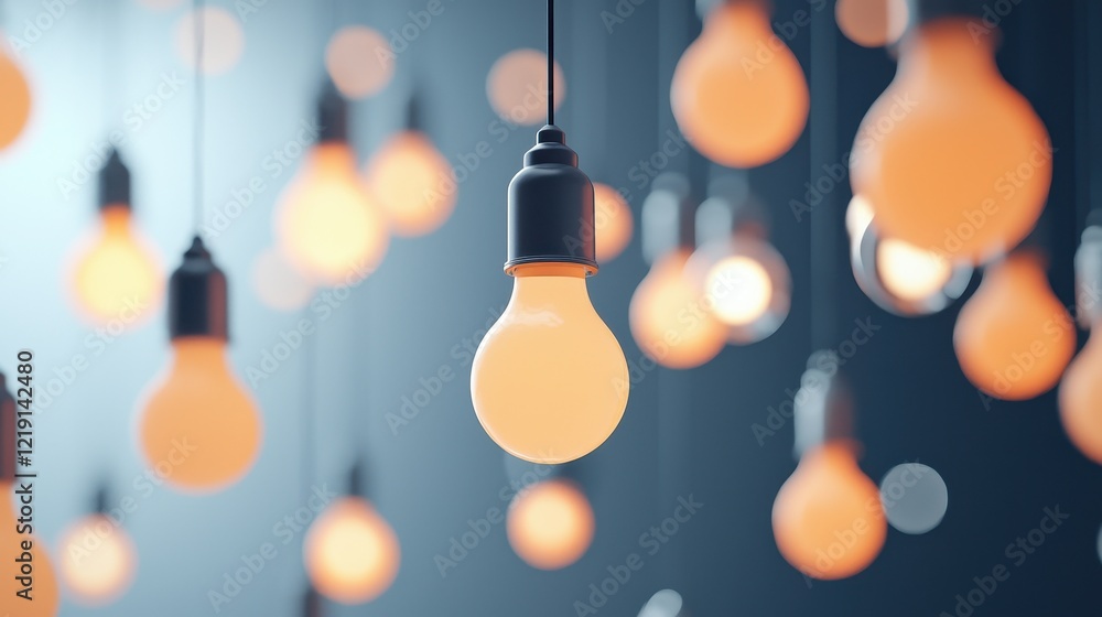 Aufkleber dynamic spheres of light representing countless ideas in a modern ambient setting