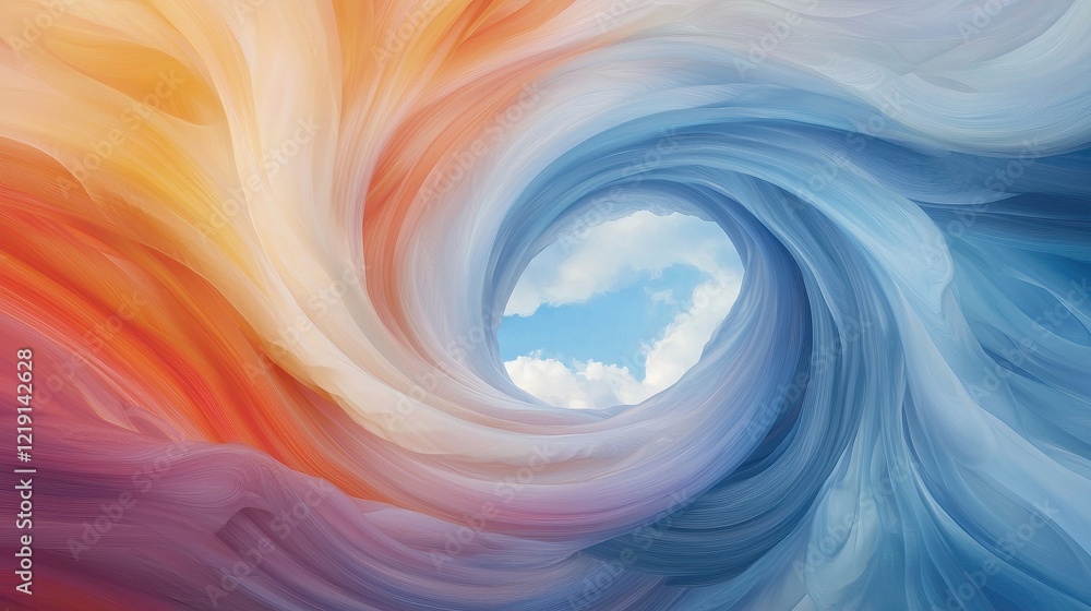 Poster energetic swirls and bursts of color expressing the dynamic rush of nature in vibrant shapes and spi