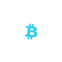 Bitcoin Cryptocurrency Symbol Digital Blue Icon Finance Blockchain Technology Flat Dark Money Asset 