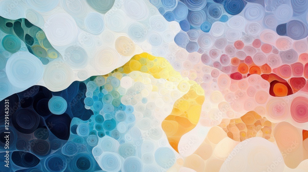 Poster expansive abstract field of colorful cells symbolizing diversity and complexity in nature's patterns