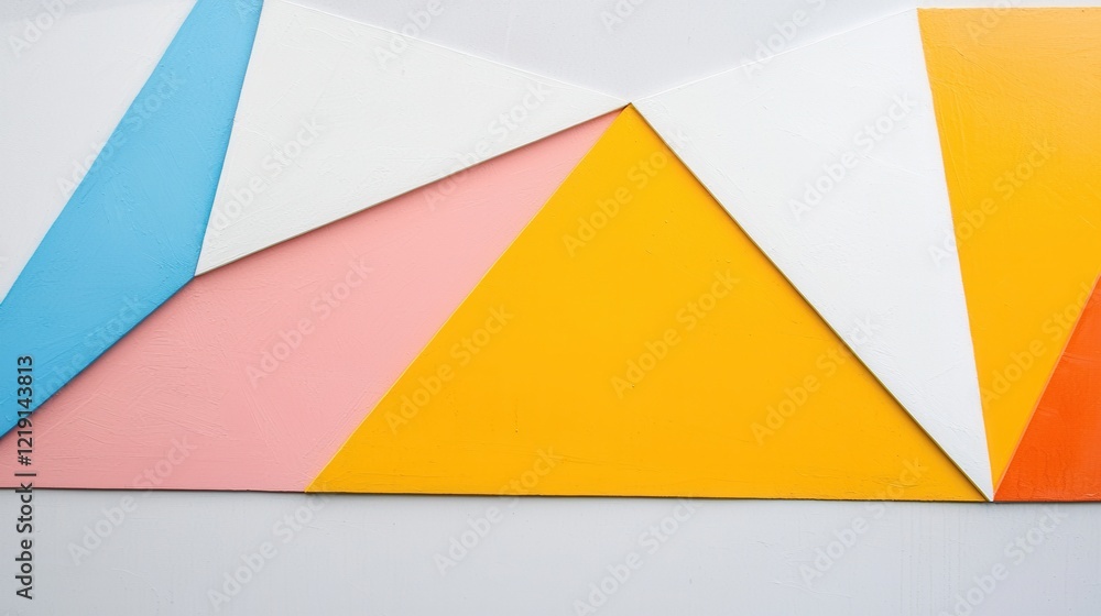 Poster abstract art featuring jagged triangular forms in contrasting colors for graphic design and decorati