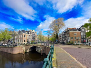 Naklejka premium Houses of Amstardam, Netherlands