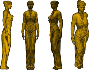 Vector illustration design of beautiful woman statue ornament decoration classic vintage ethnic roman greek 