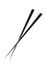Chopsticks icon set in black style isolated. Restaurant chopsticks icon on white background. Food Chopsticks symbol. Vector illustration.
