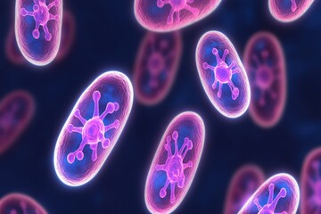 Mitochondria glow in vibrant colors showcasing energy production in cellular metabolism