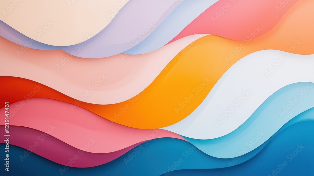Poster vibrant zigzagging lines in abstract colors reflecting dynamic patterns and flowing movement