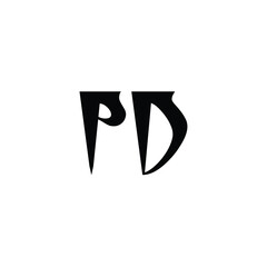 PD monogram logo design letter text name symbol monochrome logotype alphabet character simple logo