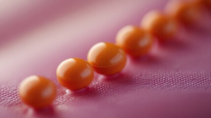 Macro Photography of Orange Spheres on Pink Surface