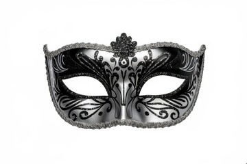 Elegant Black Silver Masquerade Mask Themed Events - Sophisticated Event Decoration Costume Accessory
