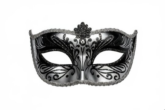 Elegant Black Silver Masquerade Mask Themed Events - Sophisticated Event Decoration Costume Accessory
