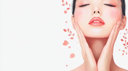 Elegant Beauty Portrait with Floral Accents