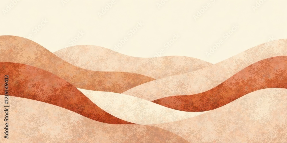 Poster abstract earthy tones undulating landscape design featuring gentle curves and textured surfaces