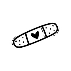 love healing bandage outline design