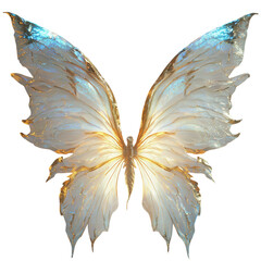 Obraz premium Golden and White Glitter Butterfly Wings