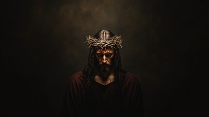Divine Portrait of Jesus Christ with Ample Copy Space for Text