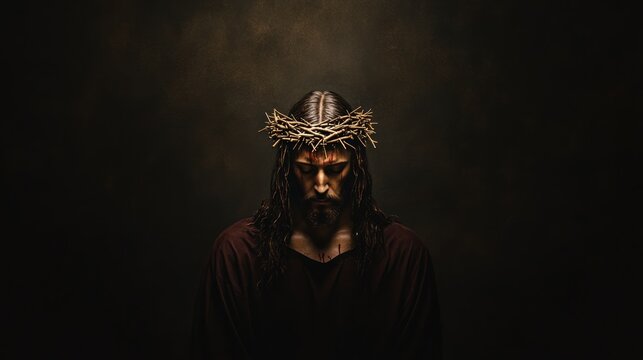 Divine Portrait of Jesus Christ with Ample Copy Space for Text