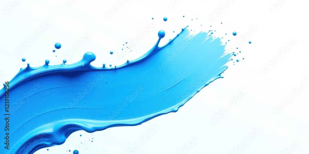 Poster Dynamic Azure Fluid Swirl An Abstract Splash of Vibrant Color on White Background