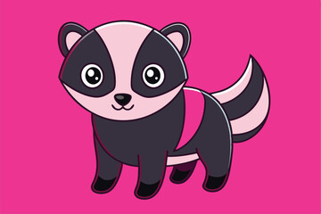 Cute animal Vector art in Illustration on a White Background