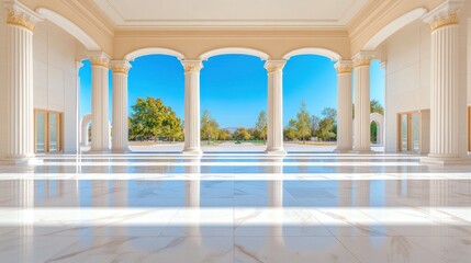 Fototapeta premium Exquisite Detail of Marble Pillars in Architectural Building