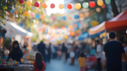 Fototapeta premium Vibrant and Festive Easter Event with Delicate Bokeh Accents and Joyful Energy