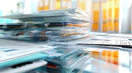 Fototapeta premium Abstract rendering of tax accounting systems showcasing layered forms represent corporate and individual tax compliance tax deductions and the overall tax strategy of an organization