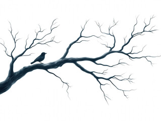 Fototapeta premium Stark beauty, leafless tree branches against a clear sky in winter bare