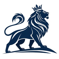 Fototapeta premium lion logo on white background. king of the jungle logo. lion king