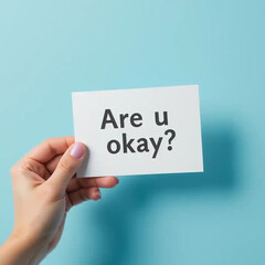 mental health concept handle are you ok card