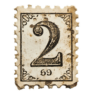 Vintage postage stamp with faded design and worn edges