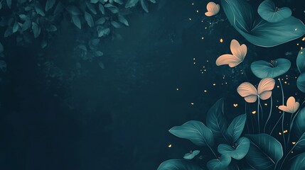 Enchanting Night Garden With Butterflies And Fireflies
