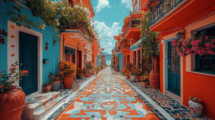 A quiet street in a Mediterranean city.