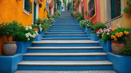 Fototapeta premium A quiet street in a Mediterranean city.