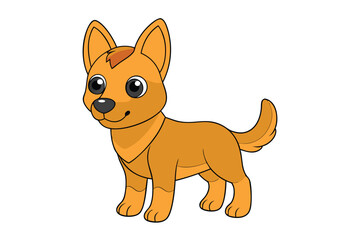 Cute animal Vector art in Illustration on a White Background