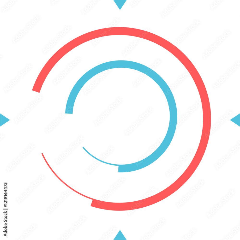 Poster minimalist design of a circular loading bar with arrows, symbolizing processing, analysis, progress,