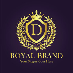 Luxury Gold Monogram Logo - Letter D