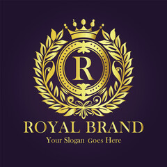 Luxury Gold Monogram Logo - Letter R