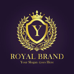 Luxury Gold Monogram Logo - Letter Y
