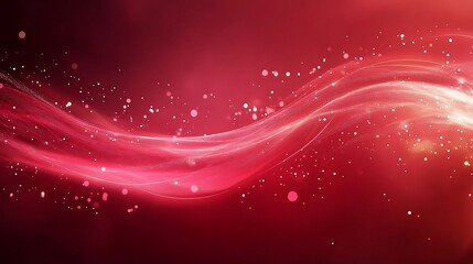 Abstract Red Wave with Sparkling Lights Design