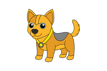 Cute animal Vector art in Illustration on a White Background