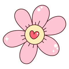 Groovy Valentine's Day Trendy Valentine Cute Valentine Element Heart and Lover Valentine's Day 