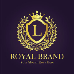 Luxury Gold Monogram Logo - Letter L