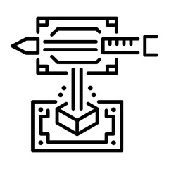 Fototapeta premium Extrude tool icon in line style 