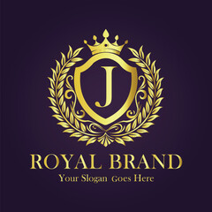 Luxury Gold Monogram Logo - Letter J