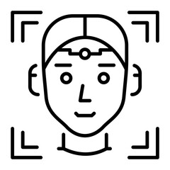 Fototapeta premium Linear style icon depicting face selection tool