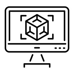 Outline style icon of virtual modelling process 