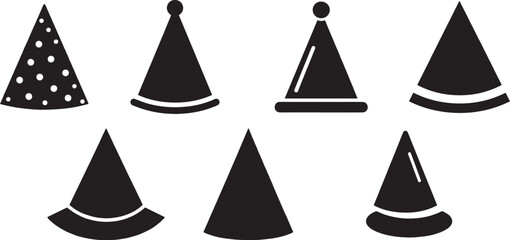 Party Hat happy vector, silhouette, illustration 